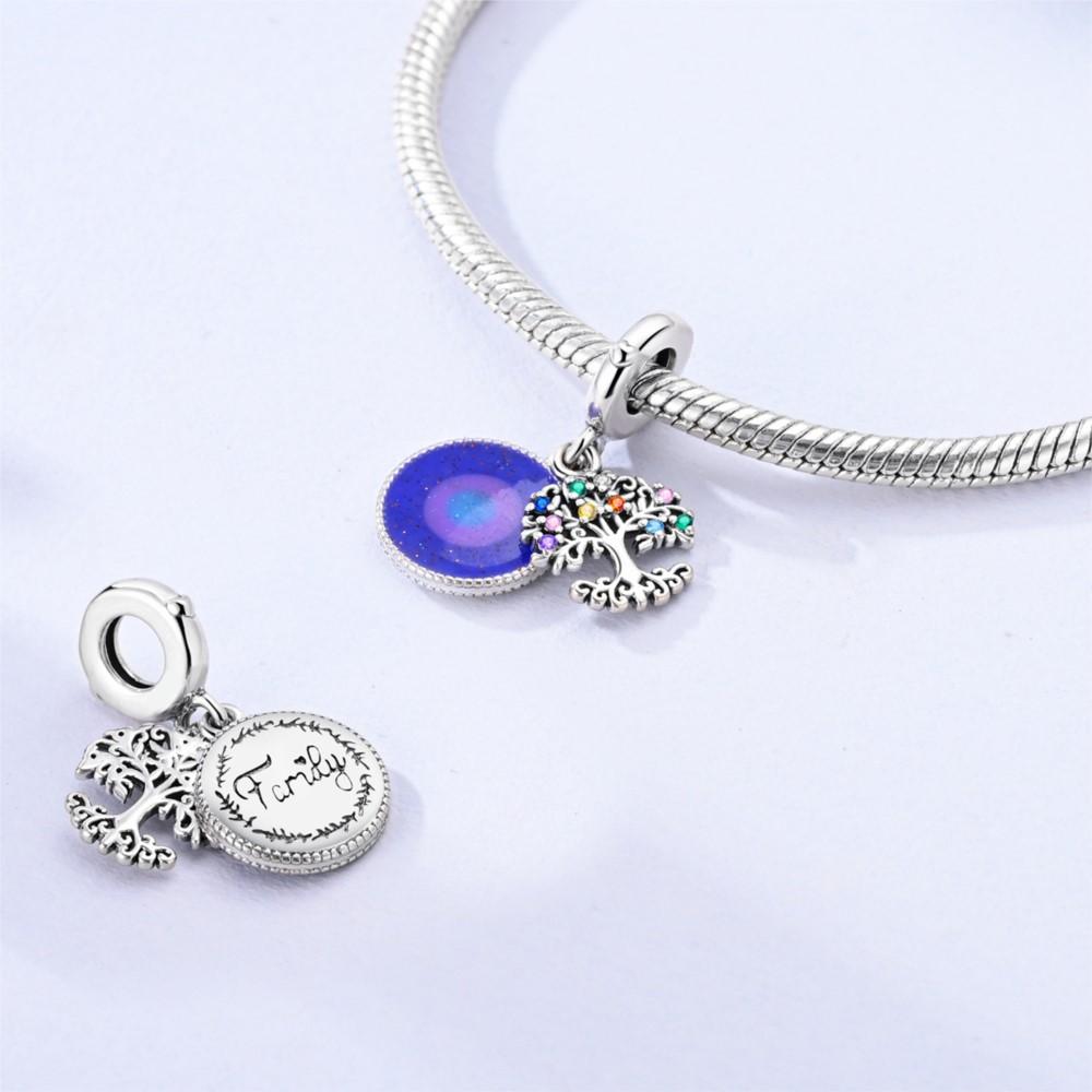 copper Colorful Tree of Life Family Pendant Charm Bead Charms Bead Charms Compatible With Bracelets Do It Yourself Party Decoration Gifts Jewellery Ac