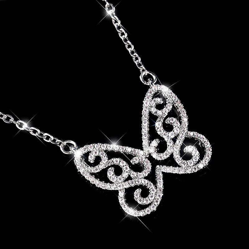 1Pc Fashionable, Inlaid with Synthetic Zircon, Simple Temperament Light Luxury Niche Collarbone Chain