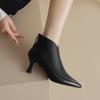 Fashion NEW Autumn Women Boots Pointed Toe Thin Heel Shoes Genuine Leather Shoes Women High Heel Modern Boots Daily Shoes Zipper Boots