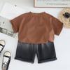 Boys' Set Summer Short Sleeved Printed Letter T-shirt Children's Set Summer T-shirt+shorts Two-piece Set
