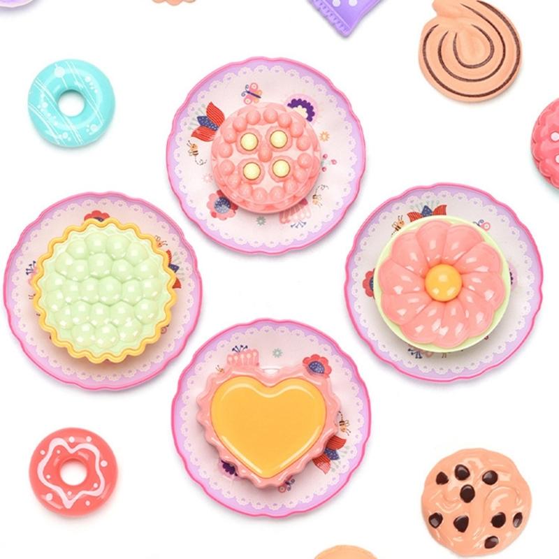 Teas Set for Little Girls 36Pcs Teas Party Pretend for Play Afternoon Teas Playset with Plastics Pot Cups Spoons Dessert