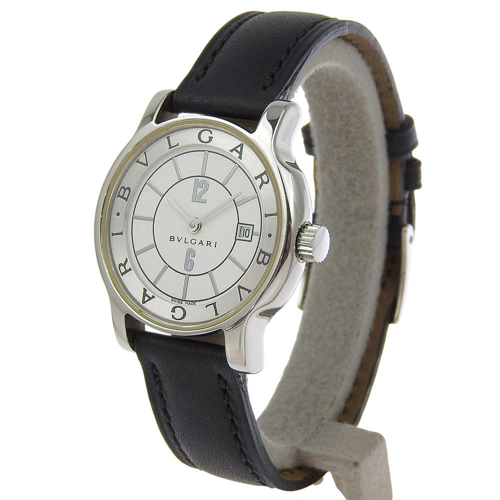 BVLGARI Solo tempo Watches ST29S whiteDial Stainless Steel/leather Quartz Analog display Women Used