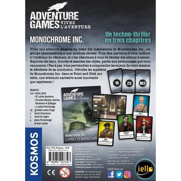 Jeux d'aventure : Monochrome - IELLO - Adventure Games - Blanc - Multicolore - Adulte