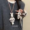 Fabric Color Rope Kitten Rabbit Pendant Necklace Cartoon Cute Versatile Sweater Chain Light Luxury Niche Design Necklace