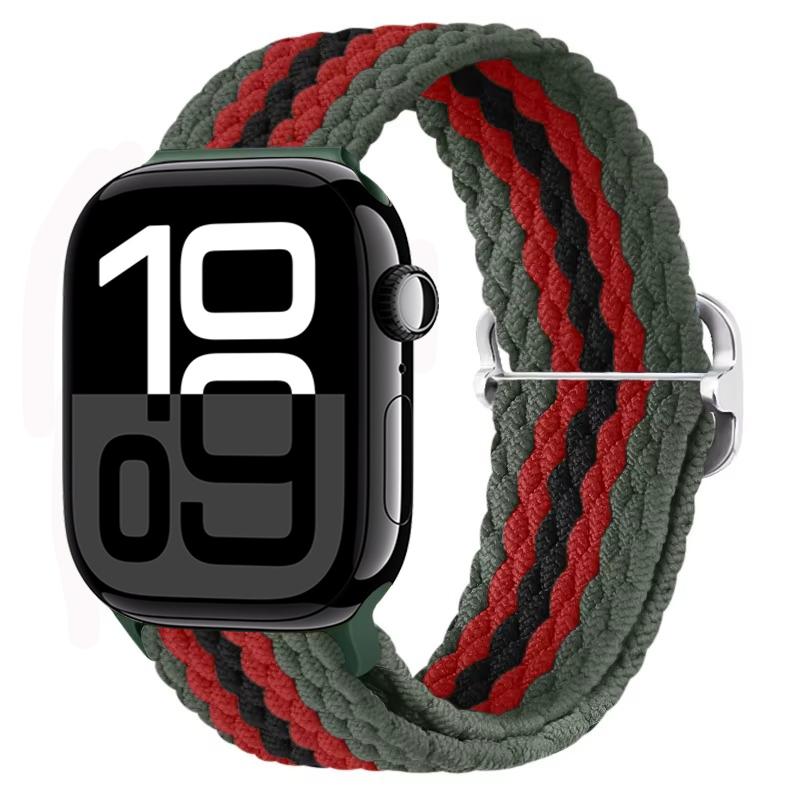 Nylon Braided Loop Band for Apple Watch Ultra/2 49mm 10 9 8 7 46mm 45mm 41mm 6 5 4 SE 44mm 40mm Elastic Strap for iWatch 3 42mm