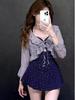 Costume da bagno a gonna lunga a maniche lunghe snellente floreale coreano - Costume da bagno conservatore a due pezzi da donna