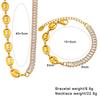 18K Gold-Plated Zirconia Coffee Bean Bracelet & Necklace Set for Women