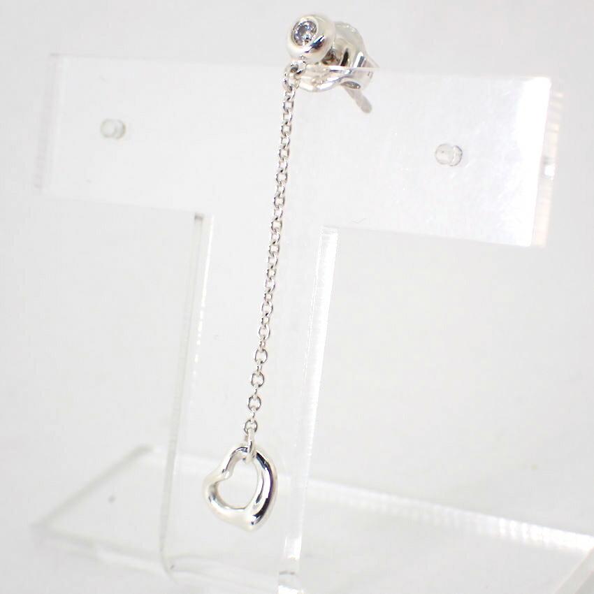 [Pre-owned] TIFFANY 925 Open Heart Diamond Earrings (One Side) / j64-9
