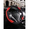 PU Leather Car Steering Wheel Cover - Breathable Microfiber, Anti-Slip & Wear-Resistant, Universal Fit for 37-38cm Wheels