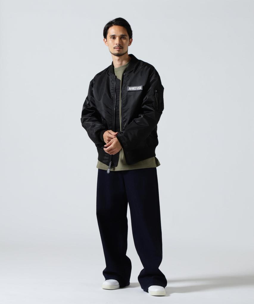 AVIREX TAPING LIGHT MA-1 Lightweight Outerwear Spring Autumn Thin Flight Jacket Men's 2XL Black 783-5952049