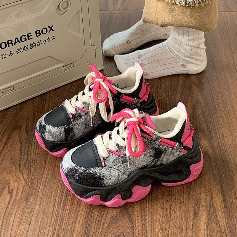 

Autumn Winter Women s Chunky Sneakers Bestseller Thick Sole Height Increase Casual Sneakers with Breathable Non Slip 40