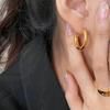 20mm Classic Geometric Circle Gold Color Stainless Steel Hoop Earrings for Women High Quality Charm Colorfast Party Jewelry Gift