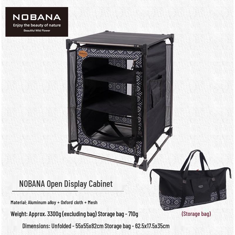 NOBANA Наружный походный шкаф для хранения: Трехъярусный портативный складной ящик для организации в автомобиле, дома или на кухне.