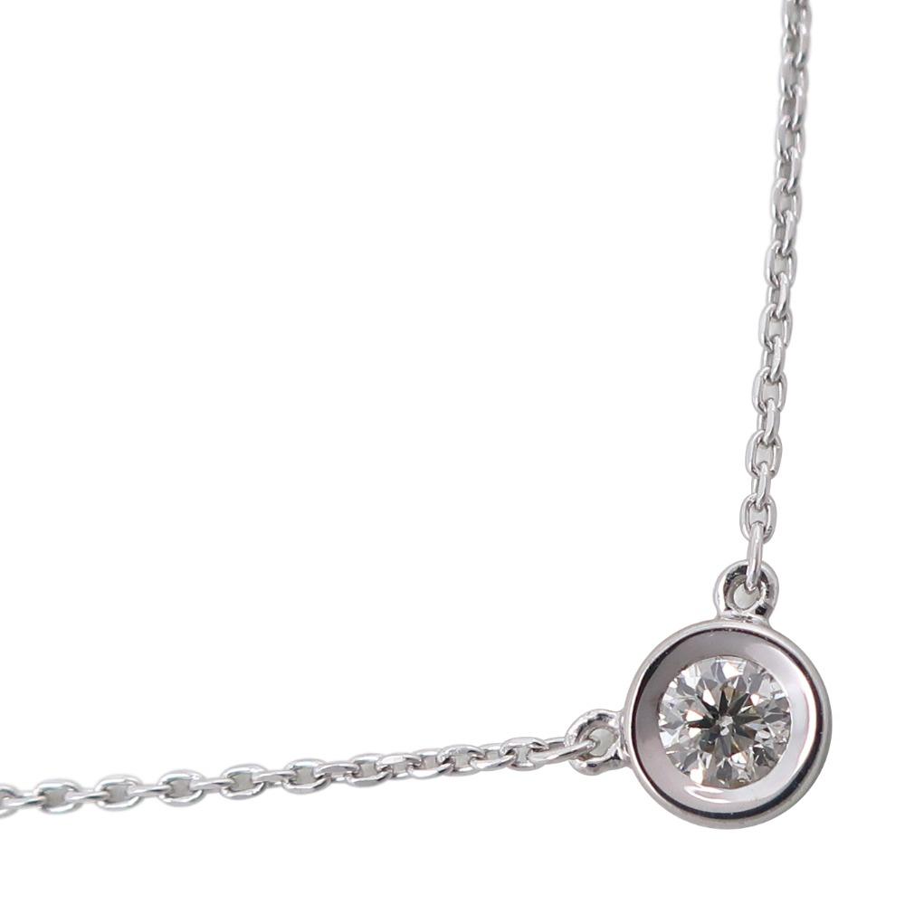 4℃ 1P Diamond Necklace K18 White Gold/diamond 1.5g Women Used