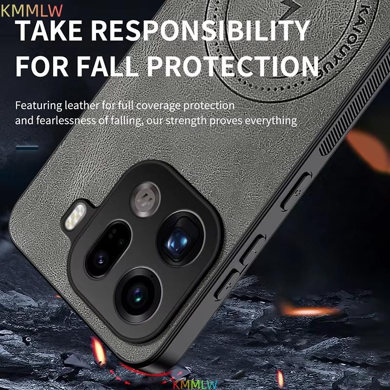 For OPPO Find X9 Pro Case Luxury Leather Skin Magnetic Magsafe Protective Back Cover For OPPO Find X9 X9Pro Phone Shell