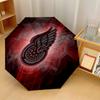 Detroit Red Wings Print Auto 8?Ribs Folding Umbrella Wind Resistant Lightweight Automatic Umbrella For Daily Travel