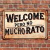 Vintage Aluminum Welcome Sign Distressed Craft for Indoor Outdoor Home Decor