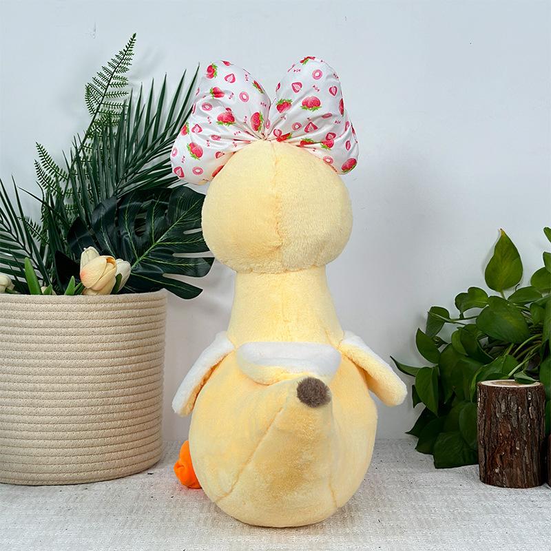 Bow Banana Duck Plush Toy Children's Companionship Doll Grab Machine Doll Activity Gift
