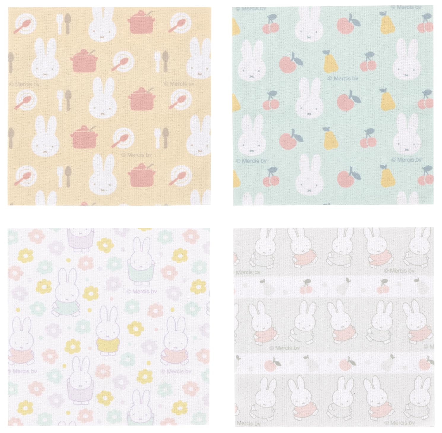 Skater Microfiber designs x 5 21 x 21 Miffy Cloths, 20-pack (4 pieces), cm, design, KMKC20-A