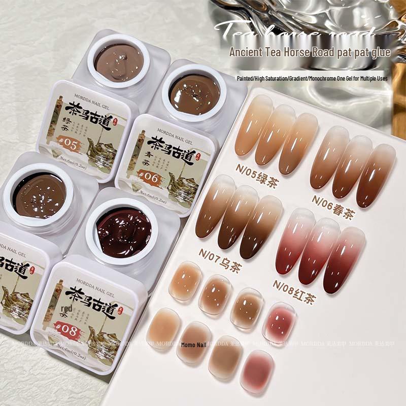 

2024 New Solid Gel Polish - 4 Colors Ancient Tea Horse Road Nail Art, Salon-grade Painting Gel