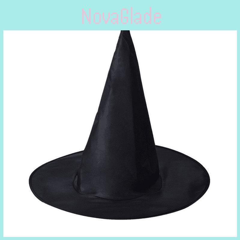 Black Oxford Cloth Wizard Hat For Halloween Costume Magical And Enchanting Witch Hat For Harry Potter Fans L)