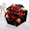 1pc Golden Rose Ornament Umbrella with Plastic Handle,Suitable for All Seasons Home Travel Outdoor UmbrellaDD1081