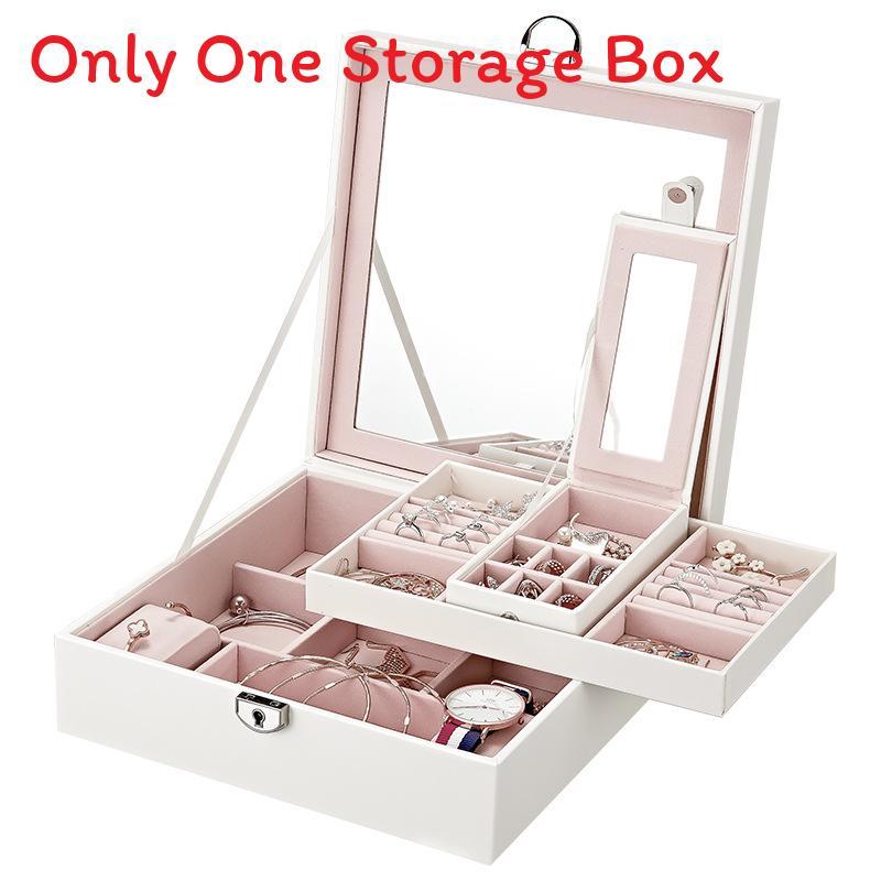 Elegant Style Leather Jewelry Box With Large Capacity For Home Organization And Gift Giving