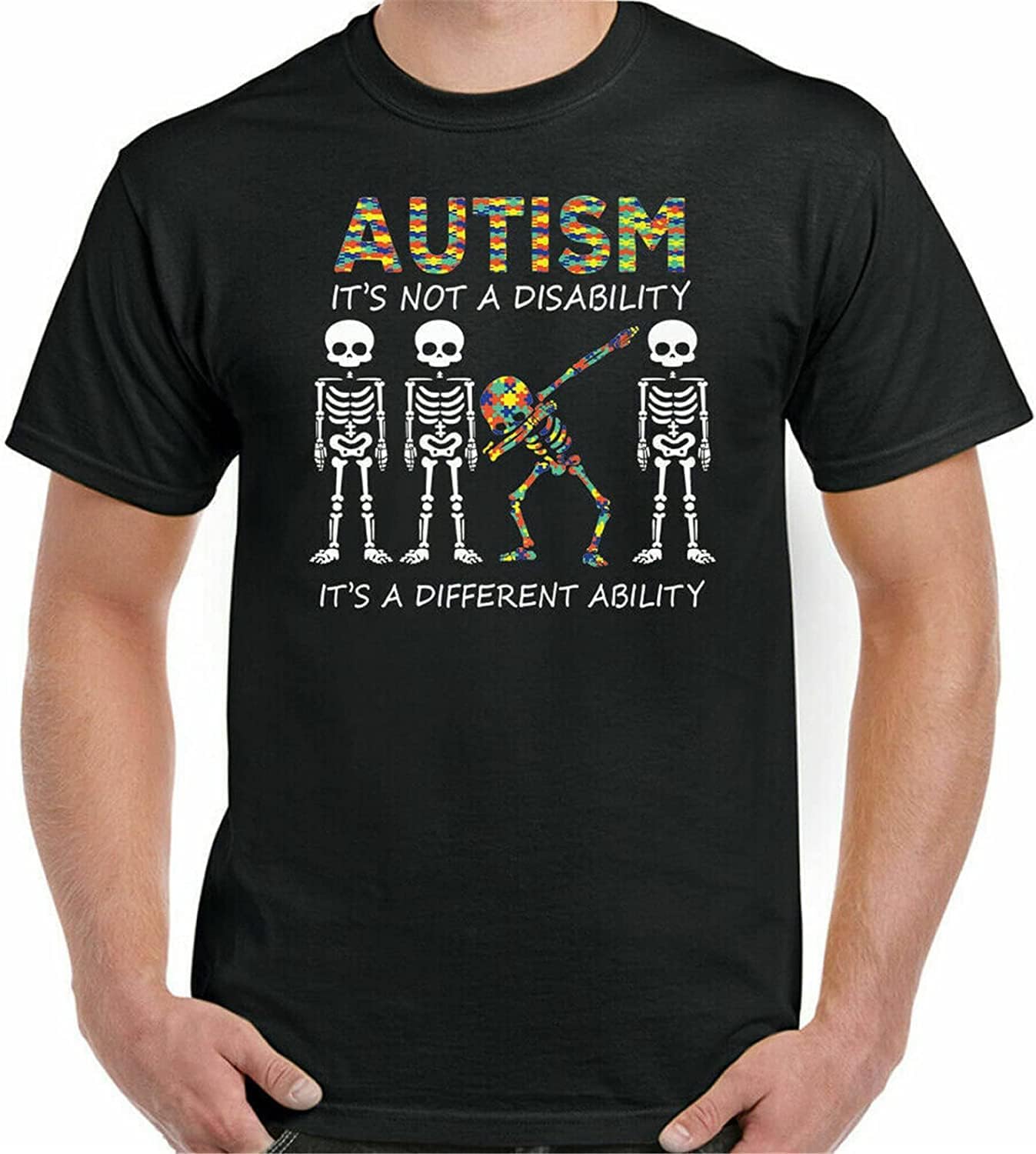 Autism T-Shirt Autistic Awareness Different Ability Child Boy Girl Kid Children Black M чёрный