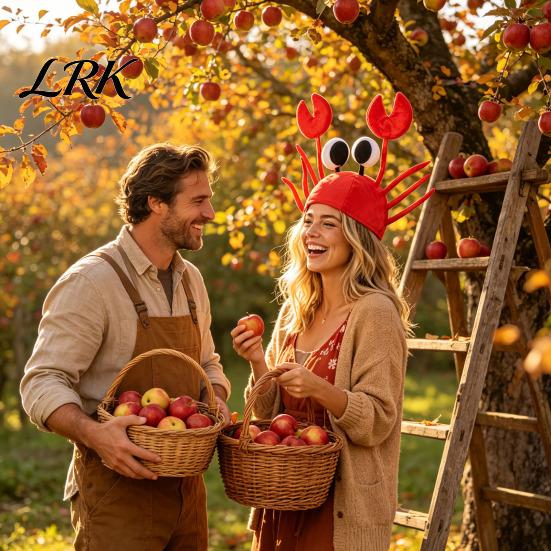 Comfortable Novelty Cap for Garden Activities Funny Unisex Crab Hat, 3D Plush Seafood Creative Photo Prop Short Videos Animal Costume Headwear