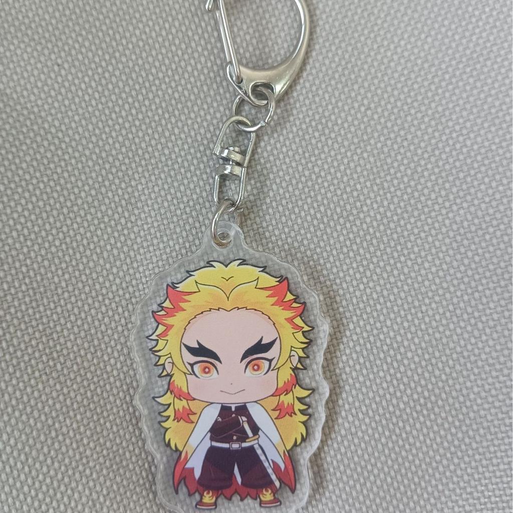 Anime Demon Slayer Figure Tanjirou Kamado Nezuko Tomioka Giyuu Kimetsu No Yaiba Cartoon Acrylic Keychain Pendant Key Ring Lovely Gifts