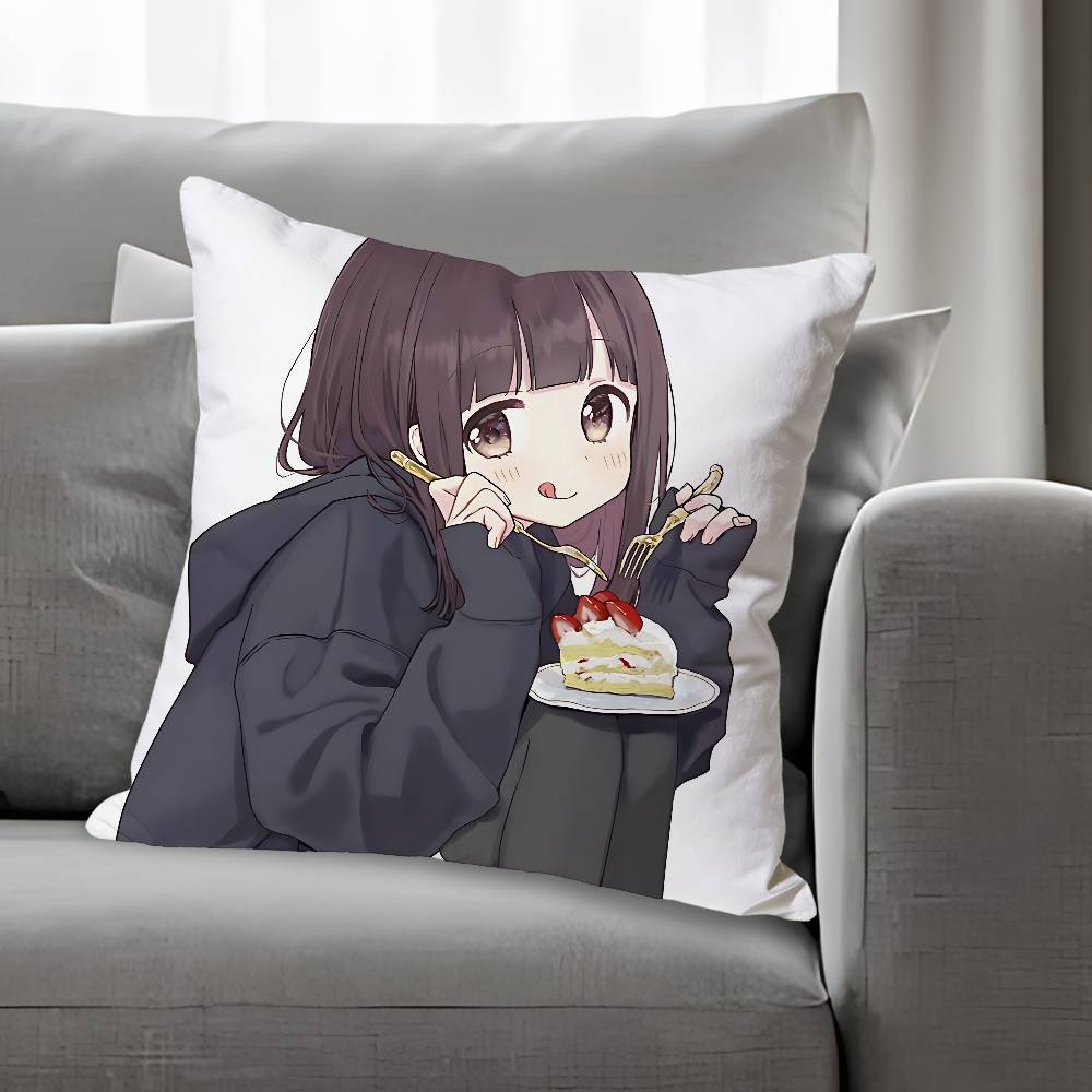 Cute MMenhera CChan Anime Celebrity Merchandise AllMatch Printed Pillow Case Sofa Car Office Room Decoration Protector