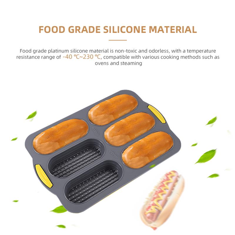 Silicone Baking Mould Hamburger Bun  Dog Baguette Waffles Silicone Mold Foldable Bread Pan Heat Resistance DIY Kitchen Tool