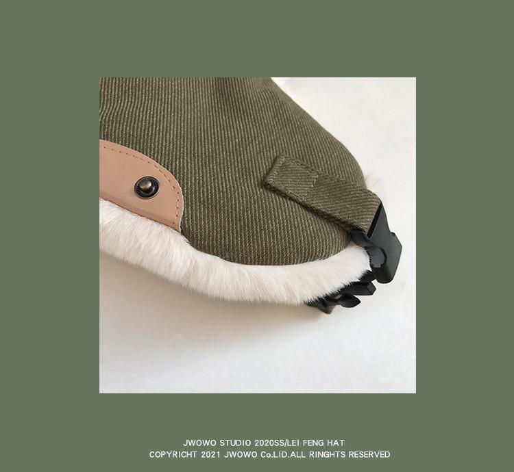 Lei Feng Winter Hat: Men & Women's Thick, Warm, Velvet-Lined Ski Beanie with Ear Protection for Cold-Weather Riding.