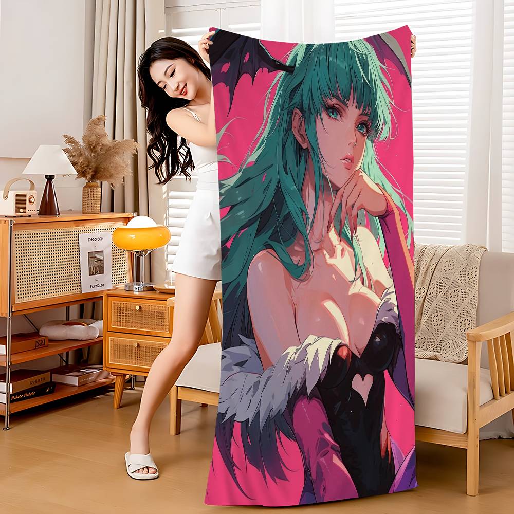 Girl Game M-morrigan Aensland Microfiber Beach Towel Absorbent Quick Dry Soft Yoga Swimming Resort Mountain Climbing Towel