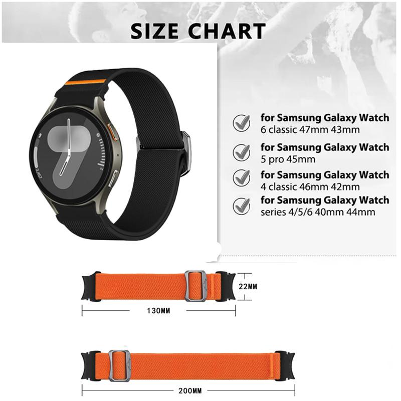Band For Samsung Galaxy Watch 7 FE 5 Pro 4 6 Classic 44mm 40mm No Gaps Nylon Braided Sport Bracelet Correa Galaxy Watch 7 Strap