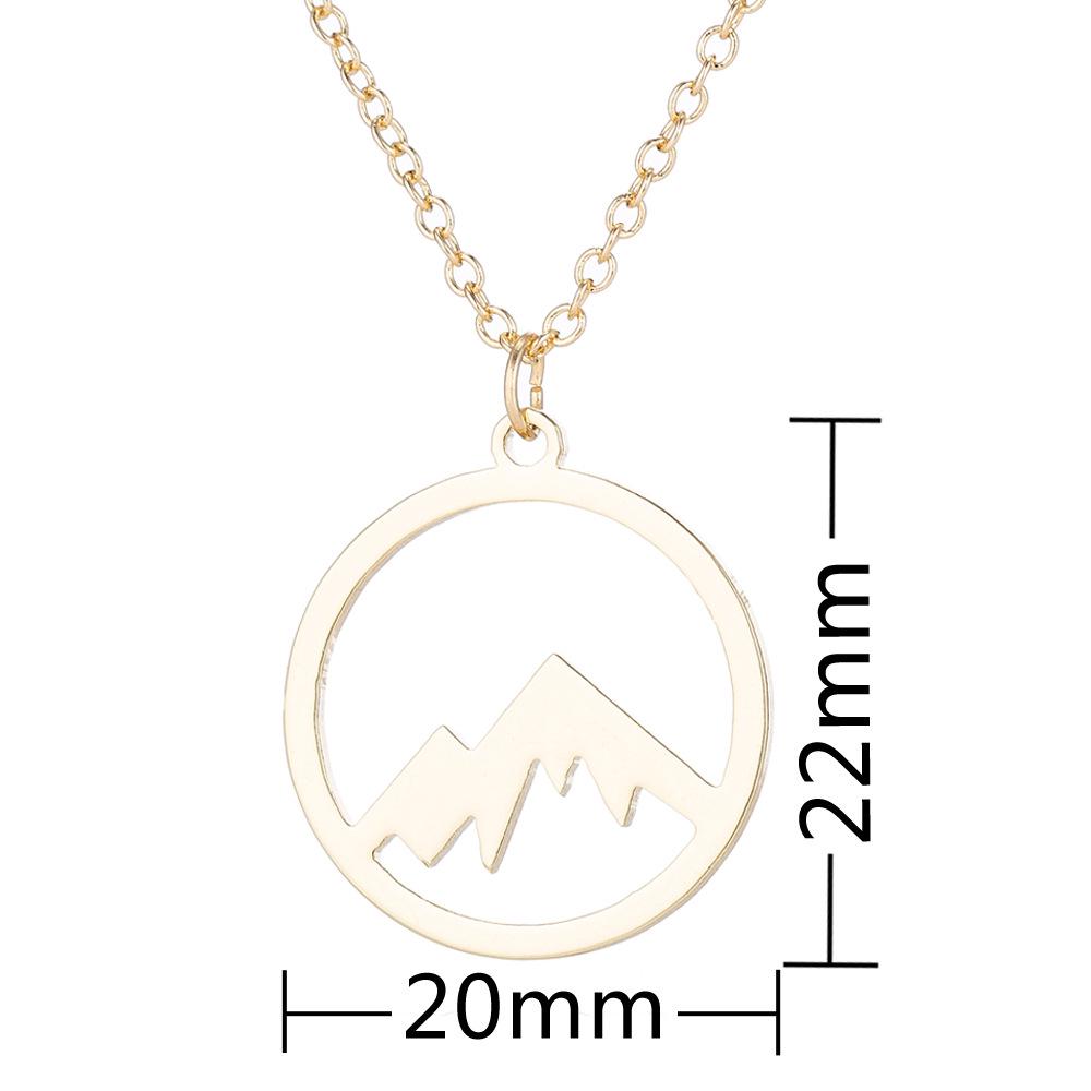 Stainless Steel Three-Color Mountain Peak Hollow Valley Women's Necklace