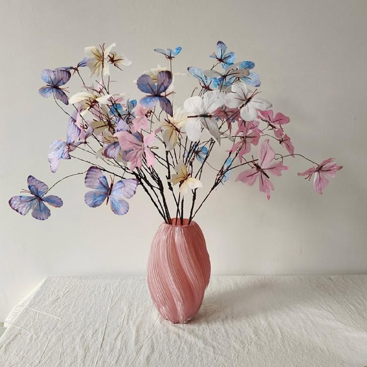 2pcs Faux Dried Branch Decoration Silk Butterfly Blooms Indoor Party Supplies Flower Displays Set Safe to Child