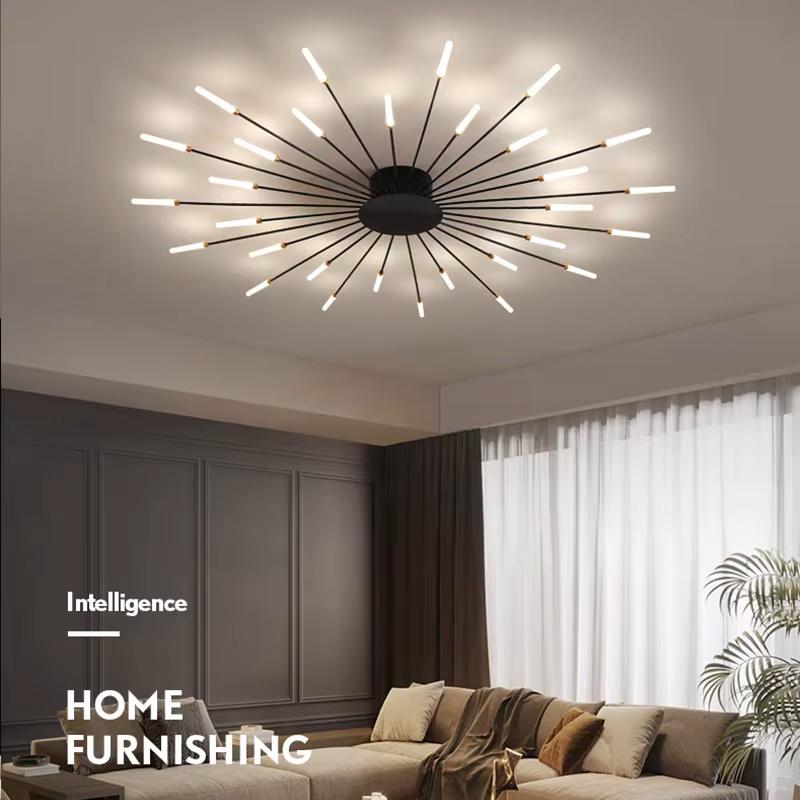 Modern Creative Fireworks LED Ceiling Lamp Nordic Living Room Lights Lustre Home Indoor Bedroom Dining Room Ceiling Chandeliers