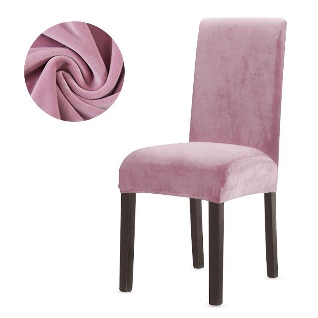 

Супер мягкие бархатные чехлы на стулья для столовой, эластичный чехол на сиденье стула, простой чехол из спандекса для кухни, офиса фиолетовый