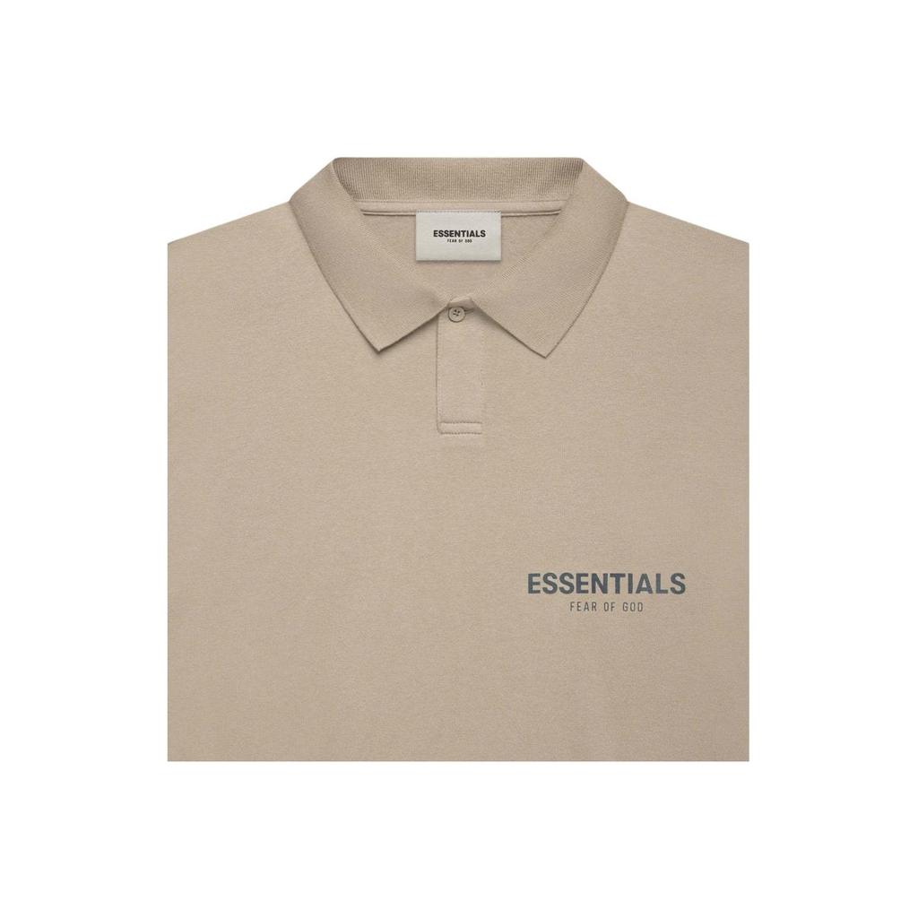Fear of God Essentials Fall/Winter 2021 Short Sleeve Polo Unisex Tops String Tan FOG-FW21-593