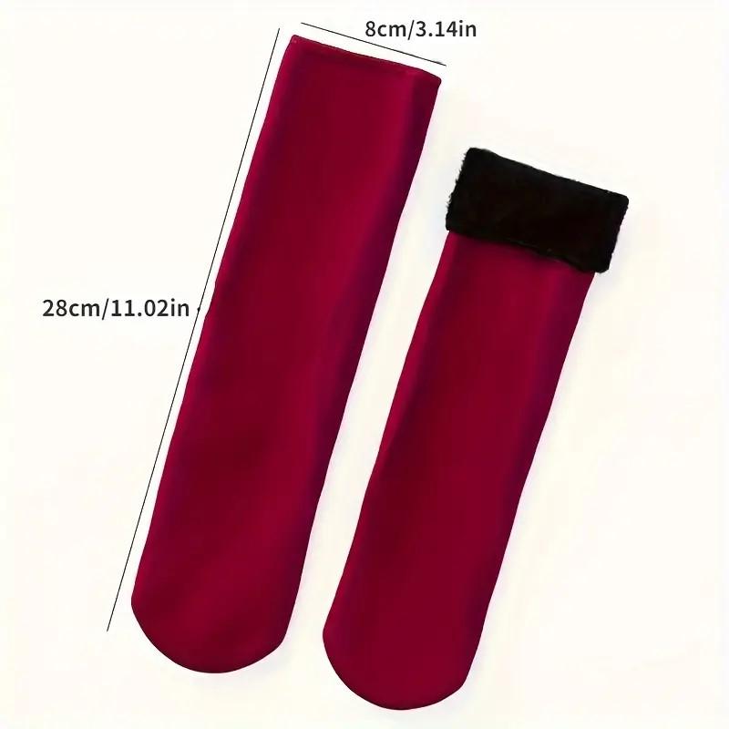 Dam Vinter Tjock Sammet Låga Strumpor Med Plyschfoder Enfärgad Varma Strumpor Bekväma Termiska Sammet Ullstrumpor Elastiska Sömlösa Snöstrumpor