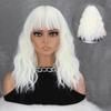 LISI HAIR Peruca longa bob sintética para mulheres, uso diário, preto e marrom, ondulado longo, com franja, fibra resistente ao calor, cabelo cosplay