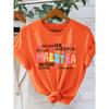 Women's Colorful Educational Style Printed Short Sleeve Shirt Maestra Spanish Teacher Crew Neck T Shirt Elegant Party Holiday Casual Loose-fitting