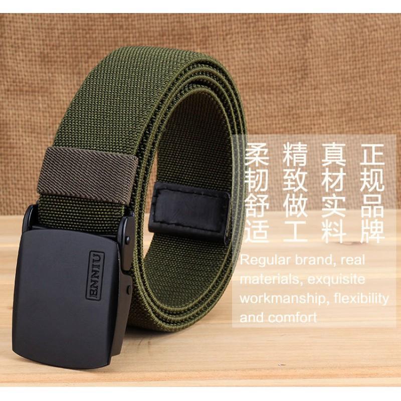 TUSHI Alloy Buckle Elastic Canvas Pants Belt Youth Nylon