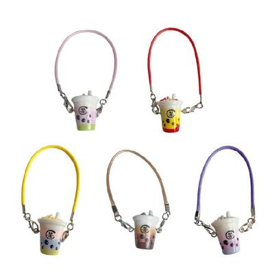 Customizable Bubble Cup Keychain Kit Purple Resin Craft Activity Bubble Teas Phone Charm For Stress Relief And Decors