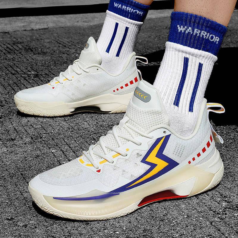 Autumn new high elastic lightweight middle school basketball shoes men's street trend multi-color sports shoes comfortable breathable sneakers