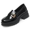 New Small Leather Shoes Women's Black Single Shoes Versatile Shoes Thick Soled Loafers Thick Heeled Women's Shoes