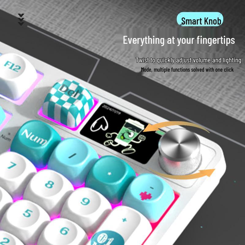 98-Key RGB Wireless Bluetooth Triple-Mode Mechanical Keyboard - Gaming, Esports & Office Customization Screen