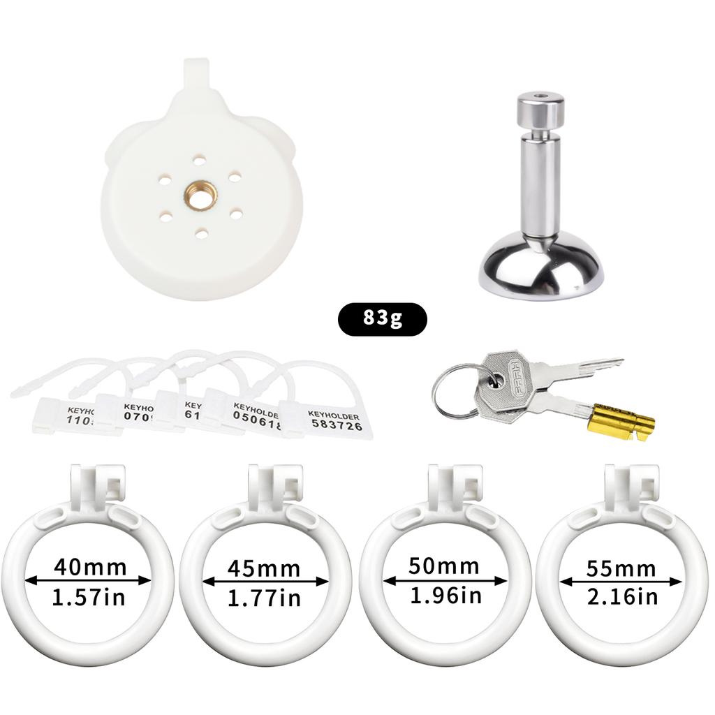 FRRK-216C Plastic Male Bondage Sex Chastity Cage Four Colors Four Sizes Bdsm Resin Penis Cage with Built In Chastity Locks