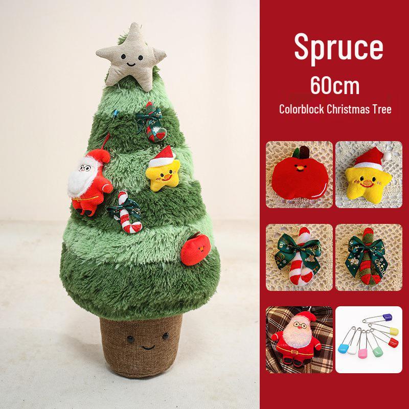 Large Christmas Tree Figurine Dolls - Plush Holiday Decorations for Mall Displays